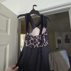 Stunning Black Lace & Satin Evening